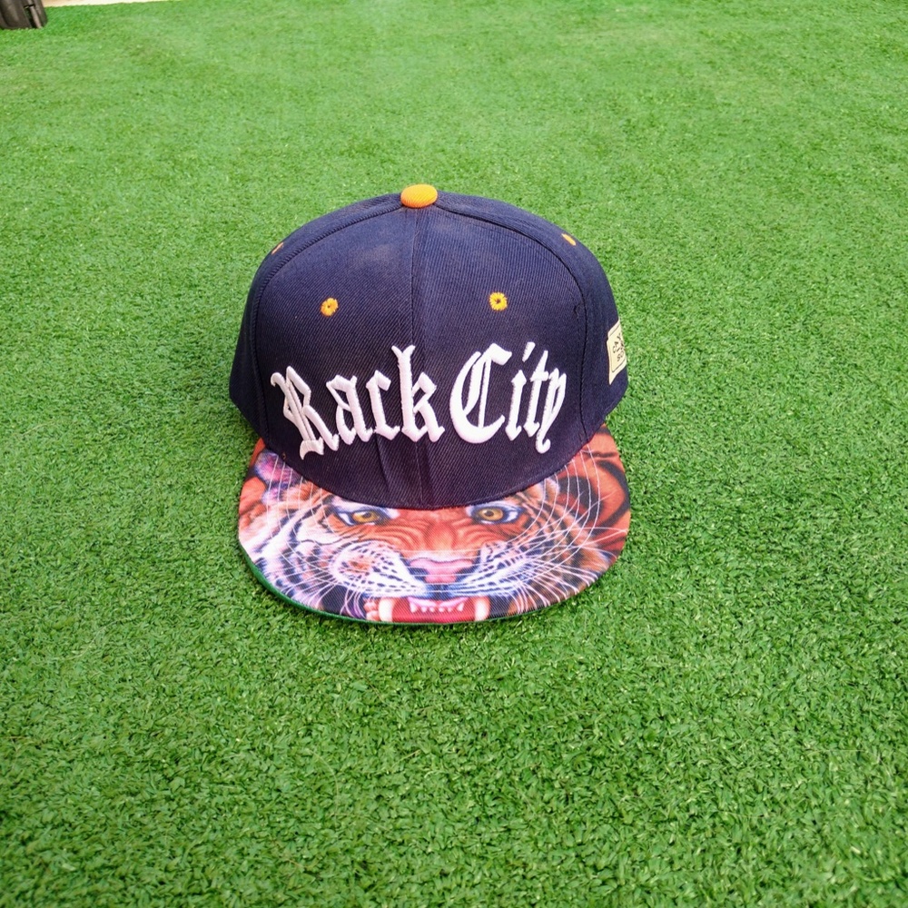 Rack City Cayler & Sons Tiger Flat Brim print Snapback Adjustable Hat Cap NWT